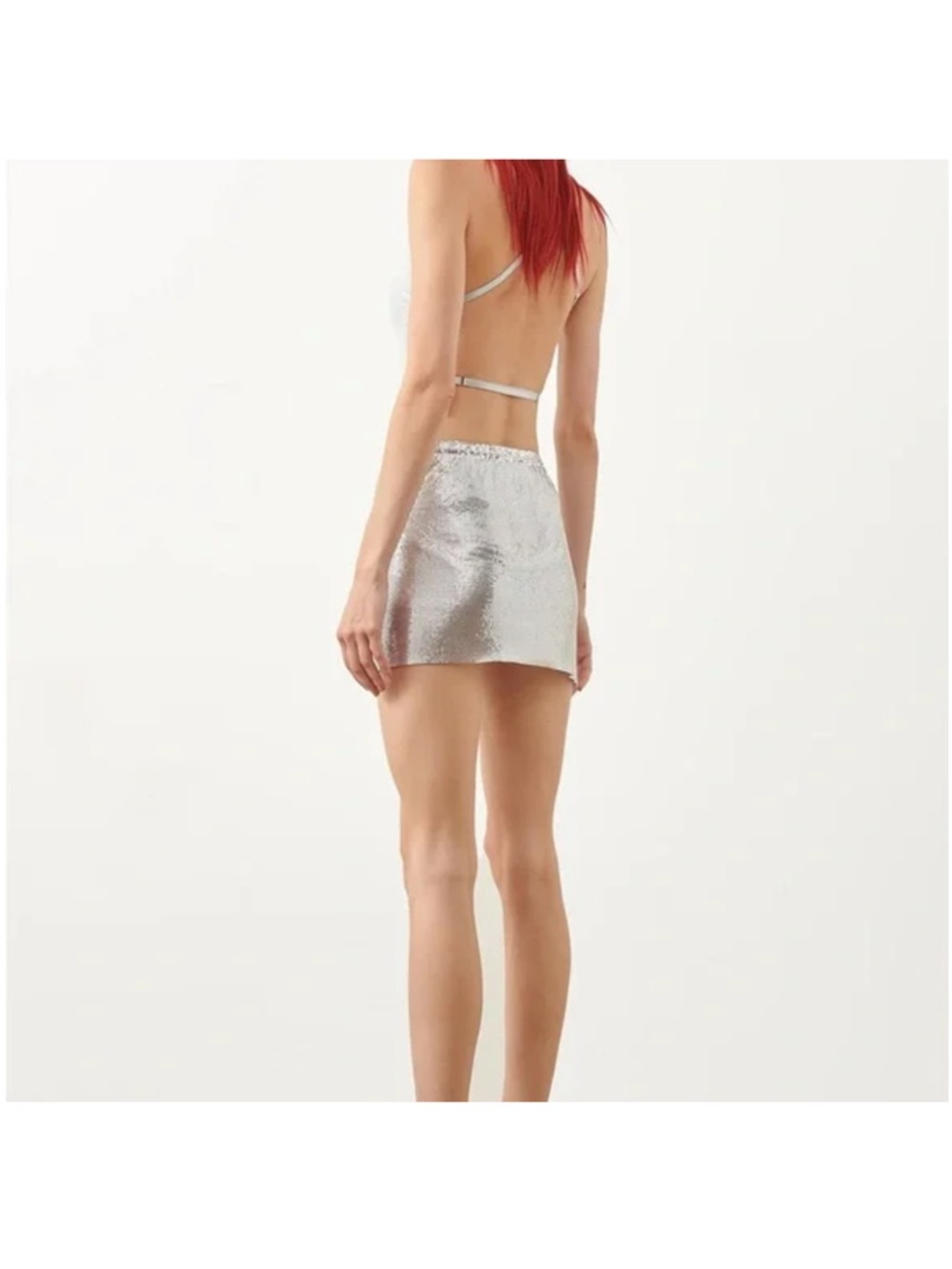 Poster girl Bambi Rhinestone Mesh Crop Top with Orange Straps - Picture 7 of 7